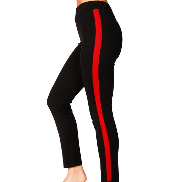 NEW ANGEL APPAREL track pant in blackred - Picture 1 of 1